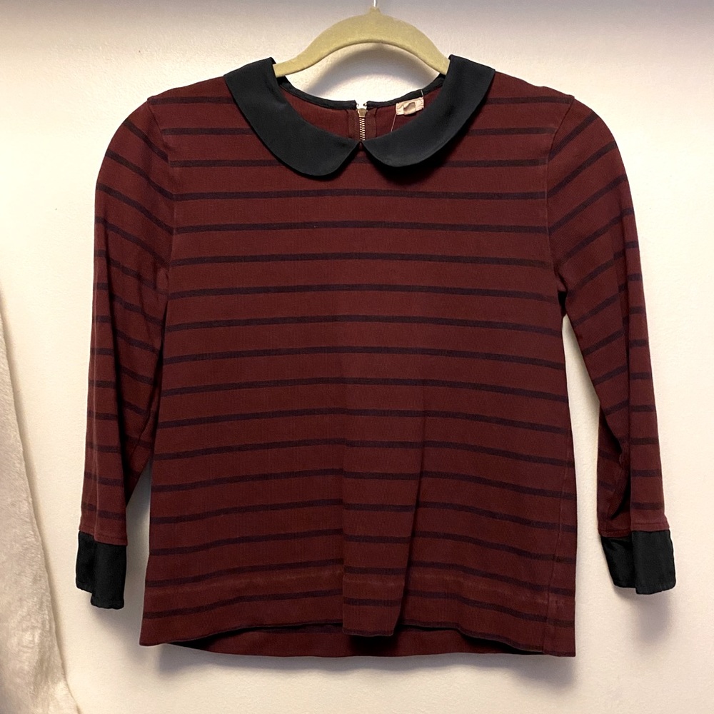 J.Crew Knit Top w/ Peter Pan Collar